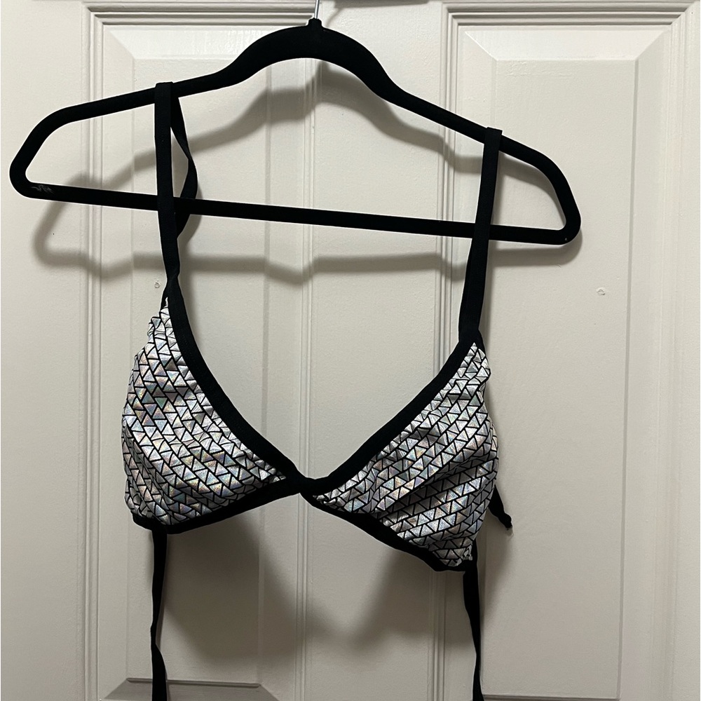 Crazed Wear Holographic Pyramids Triangle Bikini Top